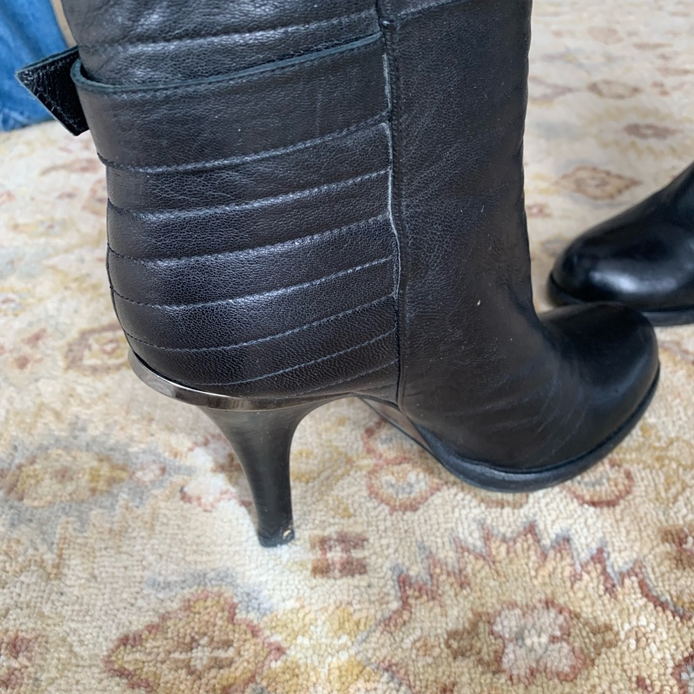 Vero Cuoio Black Heeled Boots with Quilted Shaft